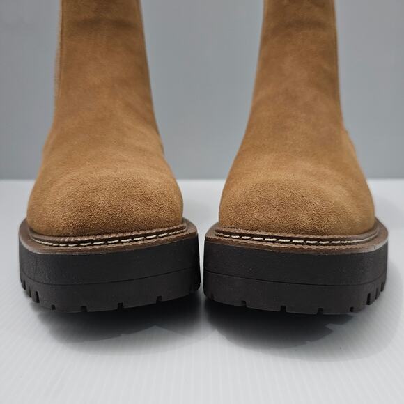 NEW Sam Edelman Laguna Ankle Boot Womens 10.5 Tan Leather Chelsea Waterproof - Picture 5 of 14